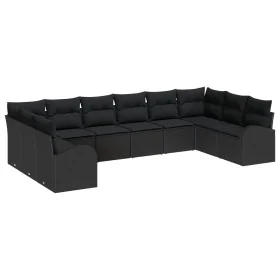 Conjunto de sofá de jardín de 10 piezas con