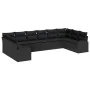 Conjunto de sofá de jardín de 10 piezas con cojines negro poli ratán. | Foro24.es | Tu tienda online para hogar, jardín y más Foro24.es