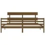Honey brown solid wood bed frame and headboard 200x200 cm by vidaXL, Beds and slatted bases - Ref: Foro24-3195114, Price: 168...