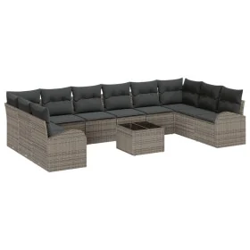 Set de Sofá de Jardín de 10 Piezas con Cojines Ratán Poliéster Negro by , Outdoor sofas - Ref: Foro24-3346229, Price: 665,69 ...