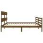 Honey brown solid wood bed frame and headboard 200x200 cm by vidaXL, Beds and slatted bases - Ref: Foro24-3195114, Price: 168...