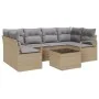 Conjunto de Sofá de Jardín de 7 Piezas con Cojines Beige Ratán Poly, Sofá de Jardín de 2 Plazas con Cojines Beige Ratán Poly | Foro24.es | Tu tienda online para hogar, jardín y más Foro24.es