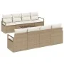 Conjunto de sofá de jardín de 9 piezas con cojines beige poliratán, Sofá de jardín de 2 plazas con cojines beige poliratán | Foro24.es | Tu tienda online para hogar, jardín y más Foro24.es