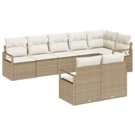 Juego de Sofá de Jardín de 8 Piezas con Cojines Beige Ratán Modular, Sofá de Jardín de 2 Plazas con Cojines Beige Ratán Modular | Foro24.es | Tu tienda online para hogar, jardín y más Foro24.es