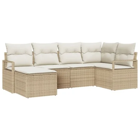 Juego de Sofás de Jardín de 6 Piezas con Cojines Beige, Sofá de Jardín de 2 Plazas con Cojines Beige | Foro24.es | Tu tienda online para hogar, jardín y más Foro24.es