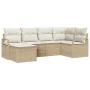 Juego de Sofás de Jardín de 6 Piezas con Cojines Beige, Sofá de Jardín de 2 Plazas con Cojines Beige | Foro24.es | Tu tienda online para hogar, jardín y más Foro24.es