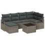 Juego de Sofá de Jardín de 6 Piezas con Cojines de Rattan Negro, Sofá de Jardín de 2 Plazas con Cojines de Rattan Gris | Foro24.es | Tu tienda online para hogar, jardín y más Foro24.es