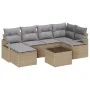 Conjunto de Sofá de Jardín de 7 Piezas con Cojines en Rattan Negros, Sofá de Jardín de 2 Plazas con Cojines en Rattan Beige | Foro24.es | Tu tienda online para hogar, jardín y más Foro24.es