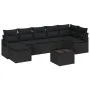 Juego de Sofá de Jardín de 8 Piezas con Almohadas Beige Poliratán, Sofá de Jardín de 2 Plazas con Almohadas Negro Poliratán | Foro24.es | Tu tienda online para hogar, jardín y más Foro24.es