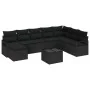 Conjunto de Sofá de Jardín de 9 Piezas con Cojines Beige Poly Rattan, Sofá de Jardín de 2 Plazas con Cojines Negro Poly Rattan | Foro24.es | Tu tienda online para hogar, jardín y más Foro24.es