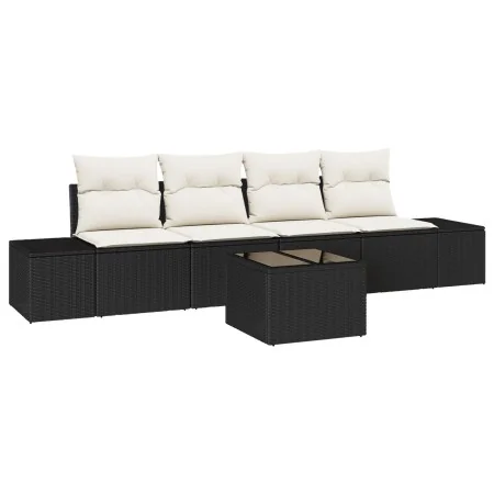 Set de Sofás de Jardín de 5 Piezas con Cojines Negro Poliratán | Foro24.es | Tu tienda online para hogar, jardín y más Foro24.es