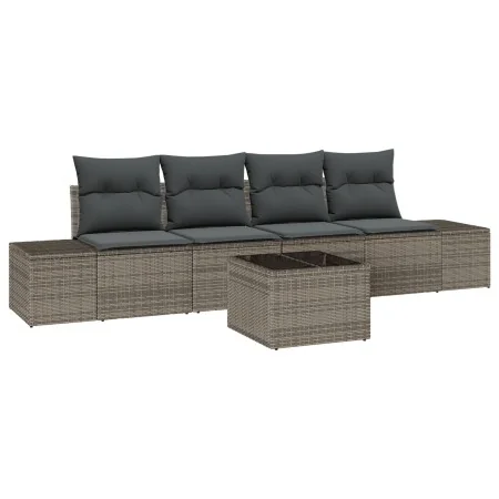 Juego de sofá de jardín de 5 piezas con cojines gris ratán poli von , Outdoor-Sofas - Ref: Foro24-3346929, Preis: 331,38 €, R...