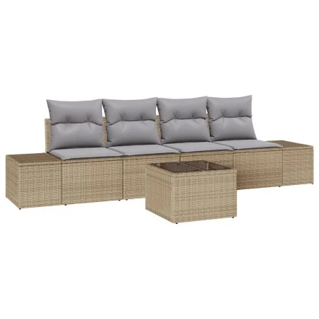 Sofá de jardín de 5 piezas con cojines beige de ratán sintético von , Outdoor-Sofas - Ref: Foro24-3346930, Preis: 344,03 €, R...