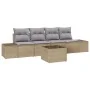 Sofá de jardín de 5 piezas con cojines beige de ratán sintético von , Outdoor-Sofas - Ref: Foro24-3346930, Preis: 344,03 €, R...