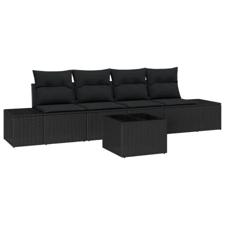 Conjunto de sofá de jardín de 5 piezas con cojines negro poliratán by , Outdoor sofas - Ref: Foro24-3346933, Price: 341,34 €,...