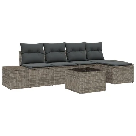 Juego de Sofás de Jardín de 5 Piezas con Cojines de Ratán Sintético Negro von , Outdoor-Sofas - Ref: Foro24-3347029, Preis: 3...