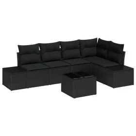 Juego de Sofás de Jardín de 6 Piezas con Cojines Beige Poliratán by , Outdoor sofas - Ref: Foro24-3347073, Price: 422,10 €, D...