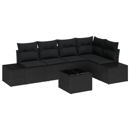 Juego de Sofás de Jardín de 6 Piezas con Cojines Beige Poliratán by , Outdoor sofas - Ref: Foro24-3347073, Price: 422,10 €, D...