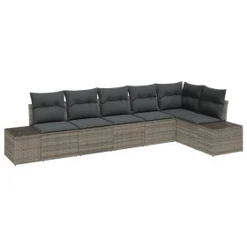 Conjunto de sofá de jardín de 6 piezas con cojines gris poliratán by , Outdoor sofas - Ref: Foro24-3347079, Price: 412,19 €, ...