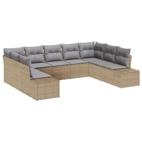 Set de Sofá de Jardín de 9 Piezas con Cojines