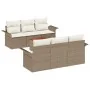 Juego de Sofá de Jardín de 7 Piezas con Cojines Beige Ratán Poli Acacia by , Outdoor sofas - Ref: Foro24-3347274, Price: 499,...
