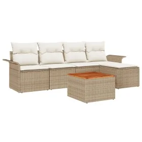 Conjunto de sofá de 6 piezas para jardín con