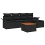 Conjunto de sofá de jardín de 6 piezas con cojines de Negro de ratán sintético y Acacia | Foro24.es | Tu tienda online para hogar, jardín y más Foro24.es