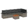 Set de sofá de jardín de 7 piezas con cojines gris Poliratán Acacia von , Outdoor-Sofas - Ref: Foro24-3347335, Preis: 440,96 ...