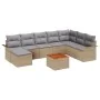 Juego de Sofá de Jardín de 9 Piezas con Cojines Beige Poliratán Acacia | Foro24.es | Tu tienda online para hogar, jardín y más Foro24.es