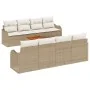 Juego de Sofás de Jardín de 9 Piezas con Cojines Beige Poliratán Acacia, Sofá de Jardín de 2 Plazas con Cojines Beige Poliratán | Foro24.es | Tu tienda online para hogar, jardín y más Foro24.es