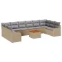 Conjunto de Sofá de Jardín de 11 Piezas con Cojines Beige Poliratán, Sofá de Jardín de 2 Plazas con Cojines Beige Poliratán | Foro24.es | Tu tienda online para hogar, jardín y más Foro24.es