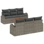 Conjunto de Sofás de Jardín de 7 Piezas con Cojines Gris Poliratán Acacia by , Outdoor sofas - Ref: Foro24-3347524, Price: 47...