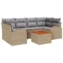 Conjunto de Sofás de Jardín de 7 Piezas con Cojines Beige Poliratán Acacia | Foro24.es | Tu tienda online para hogar, jardín y más Foro24.es