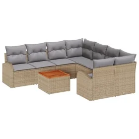 Set de Sofás de Jardín de 9 Piezas con Cojines