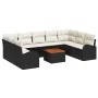 Conjunto de Sofá de Jardín de 10 Piezas con Cojines Negros de Poliratán y Acacia by , Outdoor sofas - Ref: Foro24-3347621, Pr...