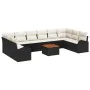 Conjunto de Sofá de Jardín de 11 Piezas con Cojines Negro Poliratán Acacia by , Outdoor sofas - Ref: Foro24-3347628, Price: 6...