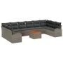 Juego de Sofás de Jardín de 11 Piezas con Cojines Gris Ratán Sintético Acacia by , Outdoor sofas - Ref: Foro24-3347629, Price...
