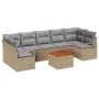 Juego de Sofá de Jardín de 8 Piezas con Cojines Beige Poliratán Acacia, Sofá de Jardín de 2 Plazas con Cojines Beige Poliratán | Foro24.es | Tu tienda online para hogar, jardín y más Foro24.es