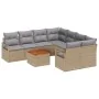 Set de Sofá de Jardín de 9 Piezas con Cojines Beige Poliratán Acacia, Sofá de Jardín de 2 Personas con Cojines Beige Poliratán | Foro24.es | Tu tienda online para hogar, jardín y más Foro24.es