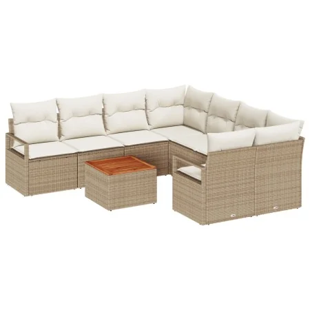 Conjunto de Sofá de Jardín de 9 Piezas con Cojines Beige, Sofá de Jardín de 2 Personas con Cojines Beige | Foro24.es | Tu tienda online para hogar, jardín y más Foro24.es