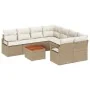 Conjunto de Sofá de Jardín de 9 Piezas con Cojines Beige, Sofá de Jardín de 2 Personas con Cojines Beige | Foro24.es | Tu tienda online para hogar, jardín y más Foro24.es
