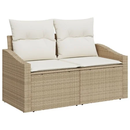 Juego de Sofás de Jardín de 5 Piezas con Cojines Beige Poliratán Acacia | Foro24.es | Tu tienda online para hogar, jardín y más Foro24.es