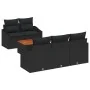 Conjunto de Sofá de Jardín de 6 Piezas con Cojines Negro Poliratán Acacia | Foro24.es | Tu tienda online para hogar, jardín y más Foro24.es