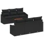 Juego de Sofás de Jardín de 7 Piezas con Cojines Negro Poliratán Acacia von , Outdoor-Sofas - Ref: Foro24-3347779, Preis: 473...