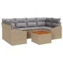 Conjunto de Sofás de Jardín de 7 Piezas con Cojines Beige Ratán Acacia | Foro24.es | Tu tienda online para hogar, jardín y más Foro24.es
