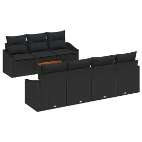 Juego de Sofás de Jardín de 8 Piezas con Cojines Ratán Negro Acacia by , Outdoor sofas - Ref: Foro24-3347793, Price: 518,23 €...