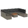Conjunto de sofá de jardín de 10 piezas con cojines gris polirratán acacia by , Outdoor sofas - Ref: Foro24-3348000, Price: 6...