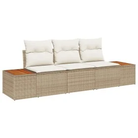 set de sofá de jardín de 3 piezas con cojines