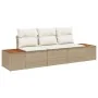 set de sofá de jardín de 3 piezas con cojines Beige Ratán Duradero | Foro24.es | Tu tienda online para hogar, jardín y más Foro24.es