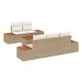 Juego de Sofá de Jardín de 6 Piezas con Cojines Beige de Ratán de Polietileno y Acacia | Foro24.es | Tu tienda online para hogar, jardín y más Foro24.es
